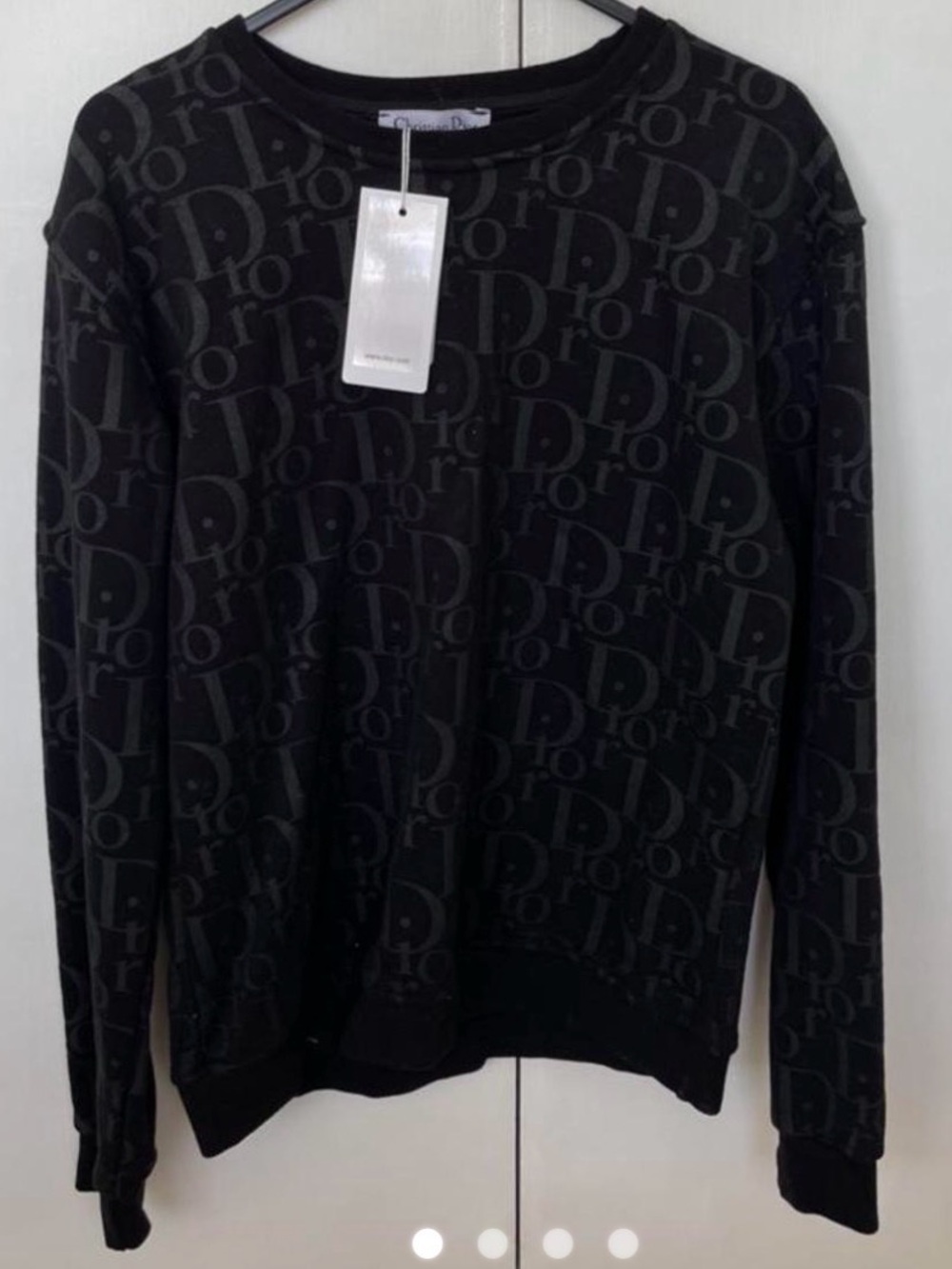 Dior Black Tonal Logo Crewneck Sweater